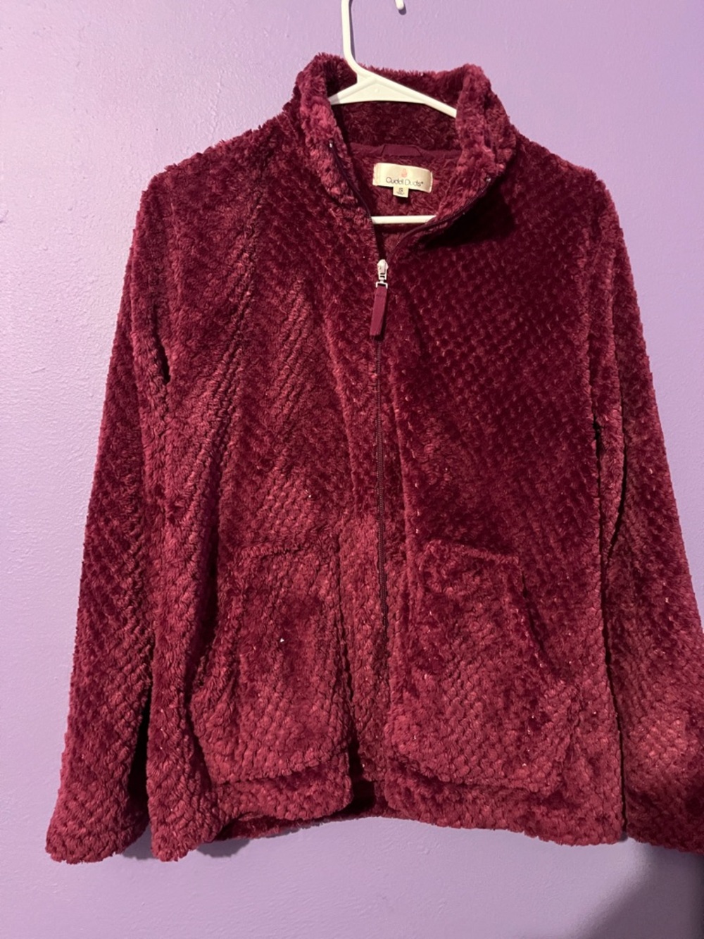 Cuddl Duds Plush Full-Zip Jacket - purple